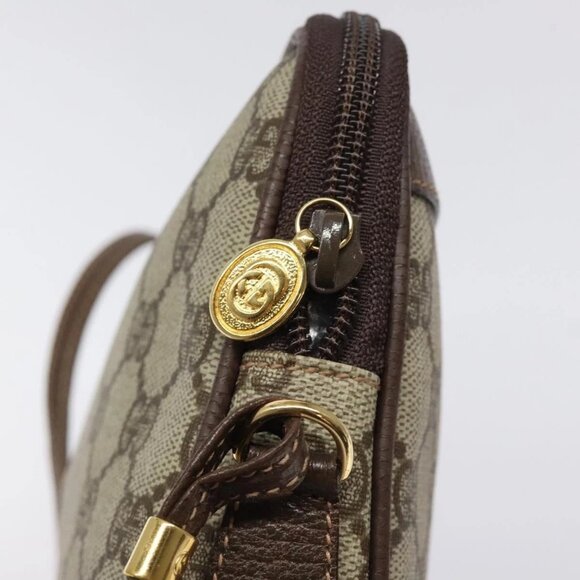 GUCCI GG Supreme Shoulder Bag PVC Beige Gold Auth - Picture 10 of 15